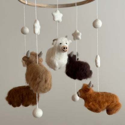 Highland Cow Baby Mobile