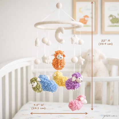 Pastel Sheep Baby Mobile