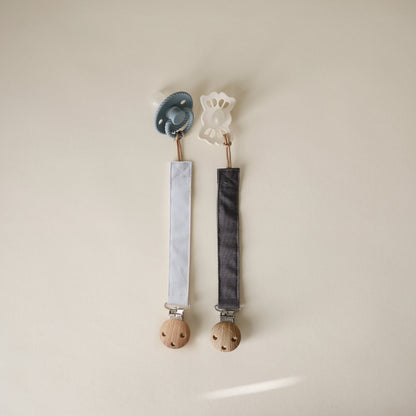 Linen Pacifier Clip 2-Pack