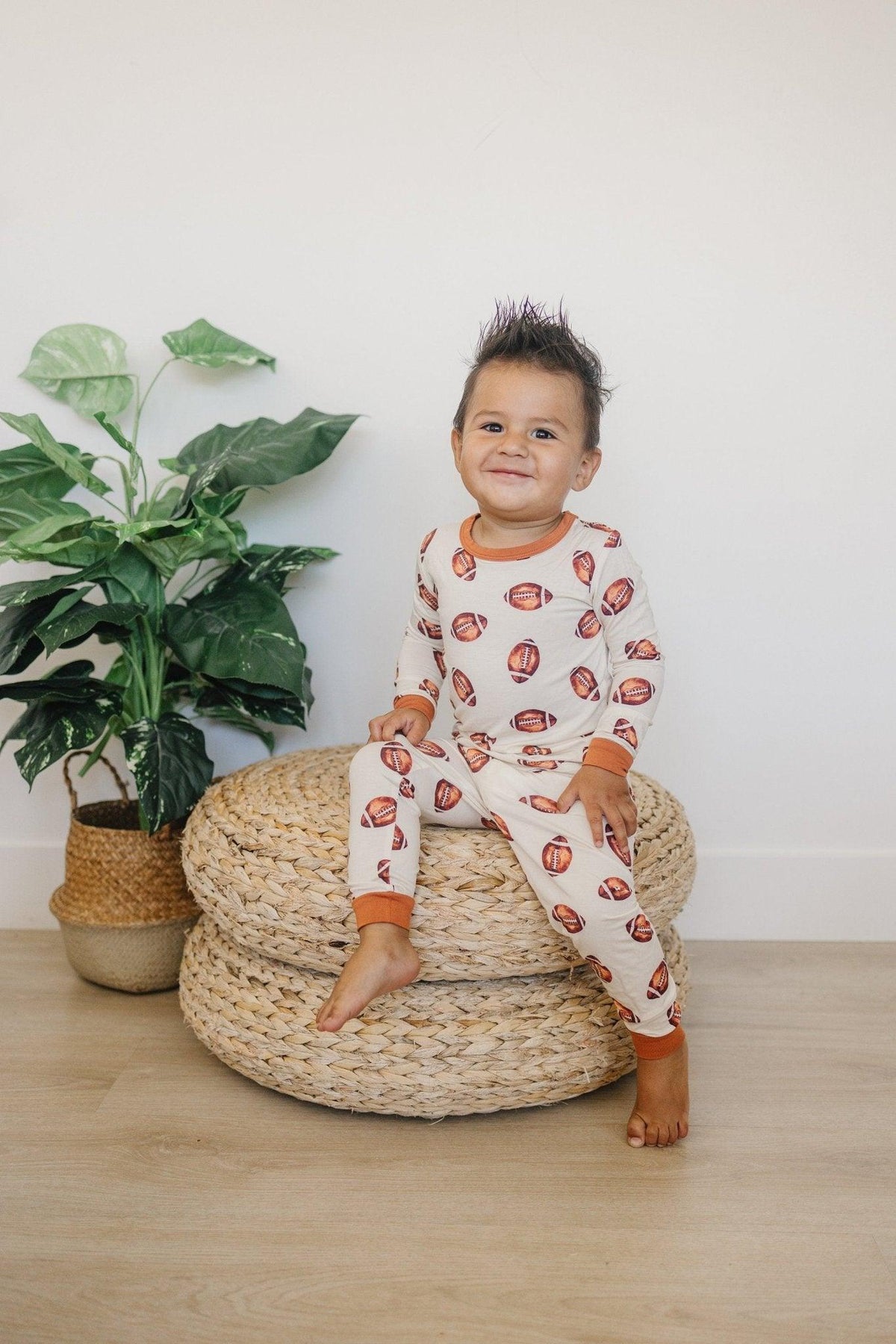 Football Print 2pc Bamboo Pajamas