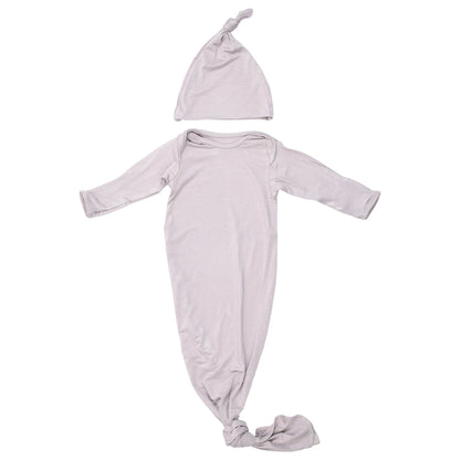 Harbor Mist Neutral Knotted Newborn Baby Gown