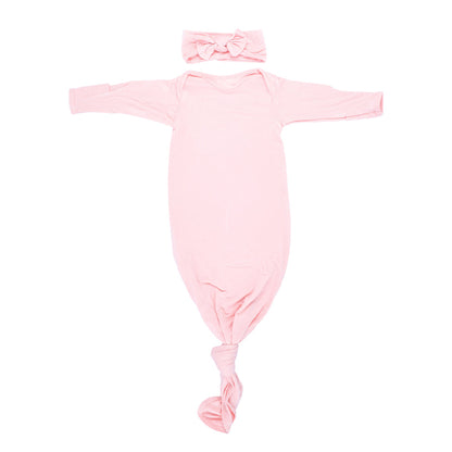 Heavenly Pink Newborn Knotted Baby Gown
