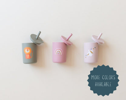 Silicone Straw Cup for Babies & Toddlers - 6oz Silicone Sippy Cup