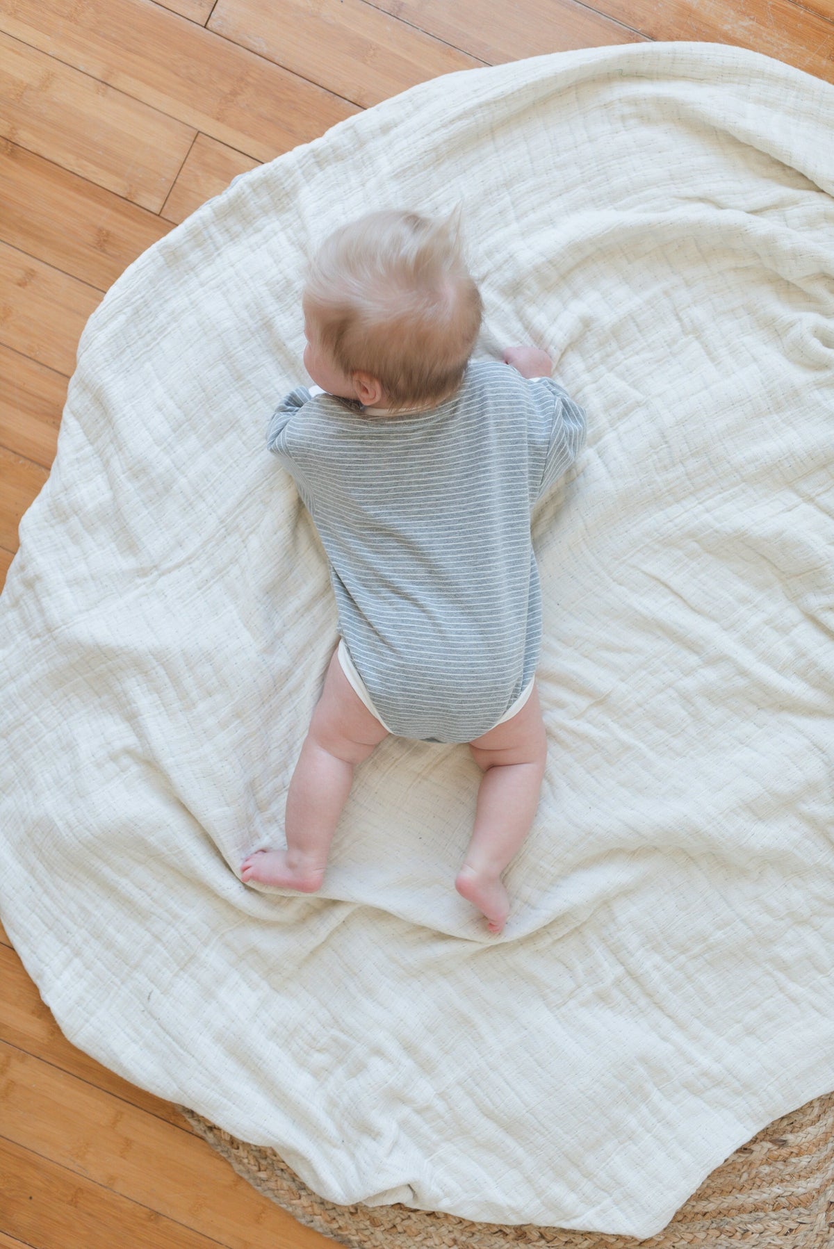 Organic Cotton Striped Sweatshirt Romper