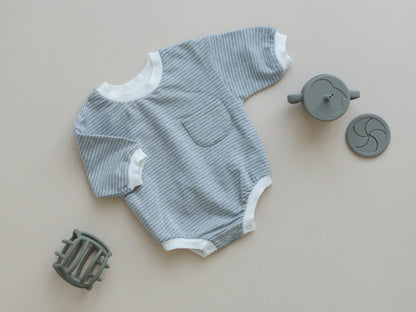 Organic Cotton Striped Sweatshirt Romper