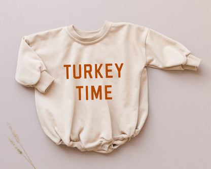 Turkey Time Sweatshirt Romper  - more colors