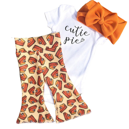Thanksgiving Pumpkin Pie Bell Bottom Outfit