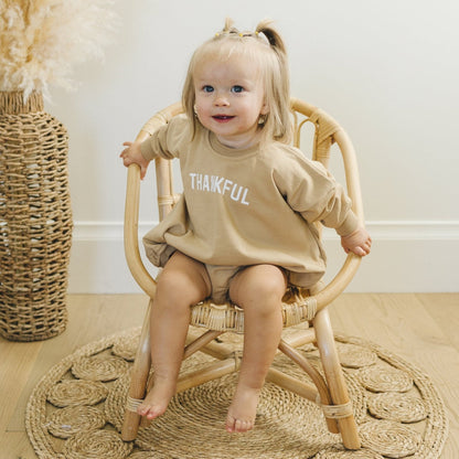 Thankful Sweatshirt Romper - more colors