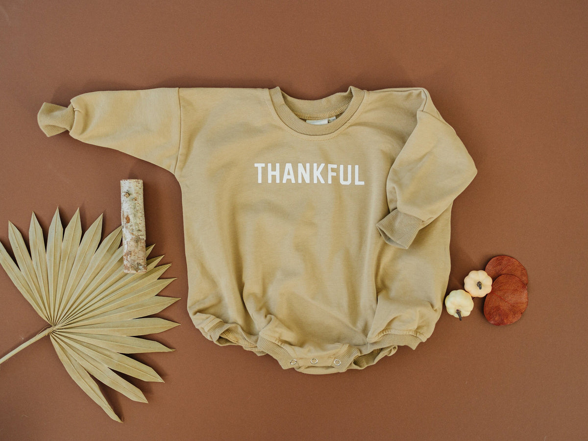 Thankful Sweatshirt Romper - more colors