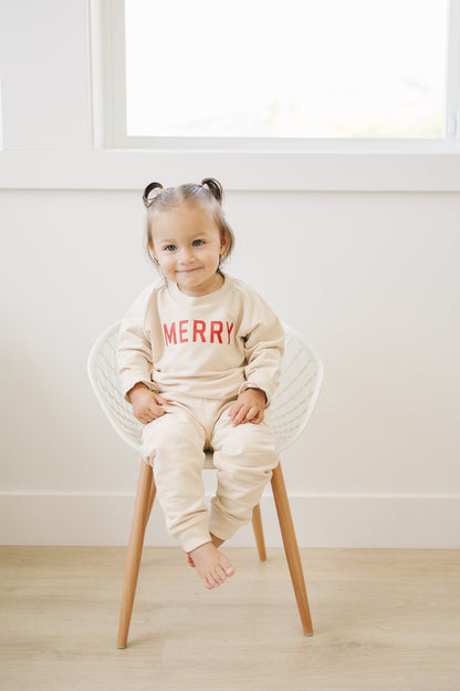Merry Organic Cotton Crewneck Sweatshirt - Cream