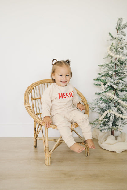 Merry Organic Cotton Crewneck Sweatshirt - Cream