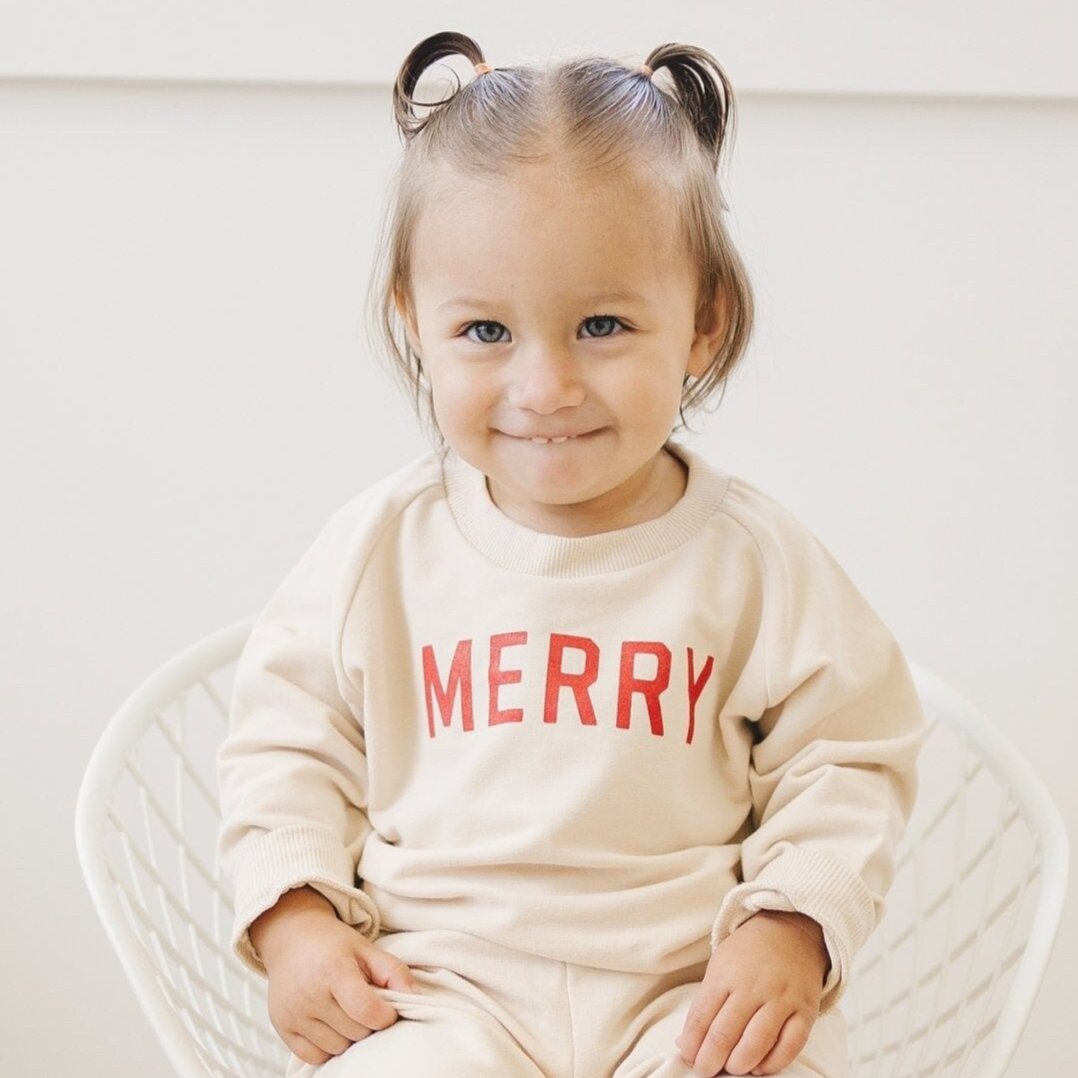 Merry Organic Cotton Crewneck Sweatshirt - Cream