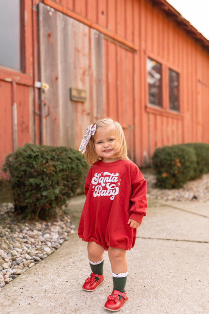 Santa Baby Sweatshirt Romper