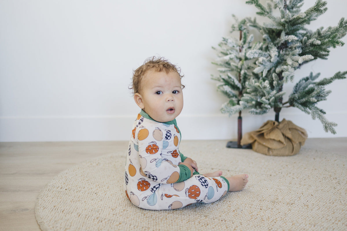 Christmas Ornament Bamboo Zippy Romper *Newborn & 0/3m left