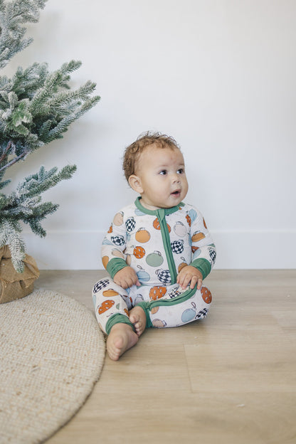 Christmas Ornament Bamboo Zippy Romper *Newborn & 0/3m left