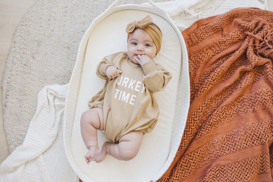 Turkey Time Sweatshirt Romper  - more colors