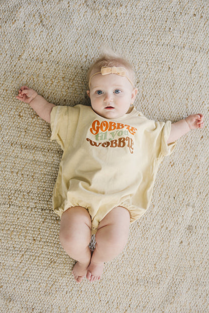 Gobble Til You Wobble T-Shirt Romper