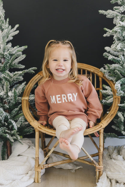 Merry Organic Cotton Crewneck Sweatshirt - Red
