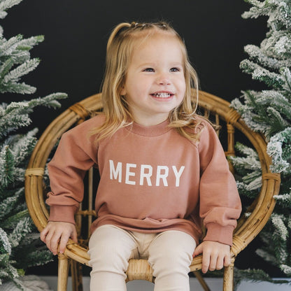 Merry Organic Cotton Crewneck Sweatshirt - Red