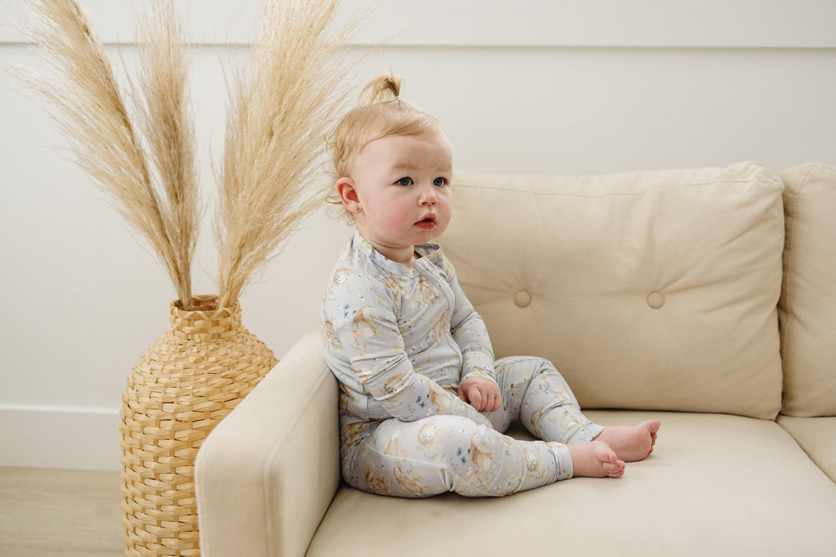 Bunny Blossoms Bamboo Zippy Romper