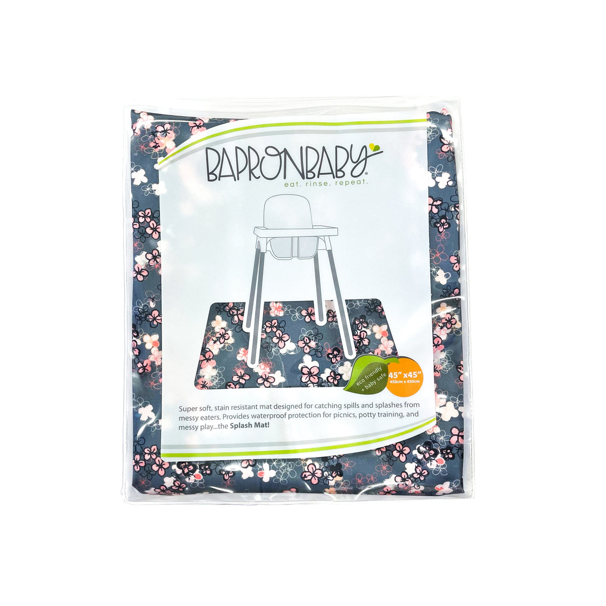 Ditsy Floral Splash Mat - A Waterproof Catch-All for Highchair Spills and More!