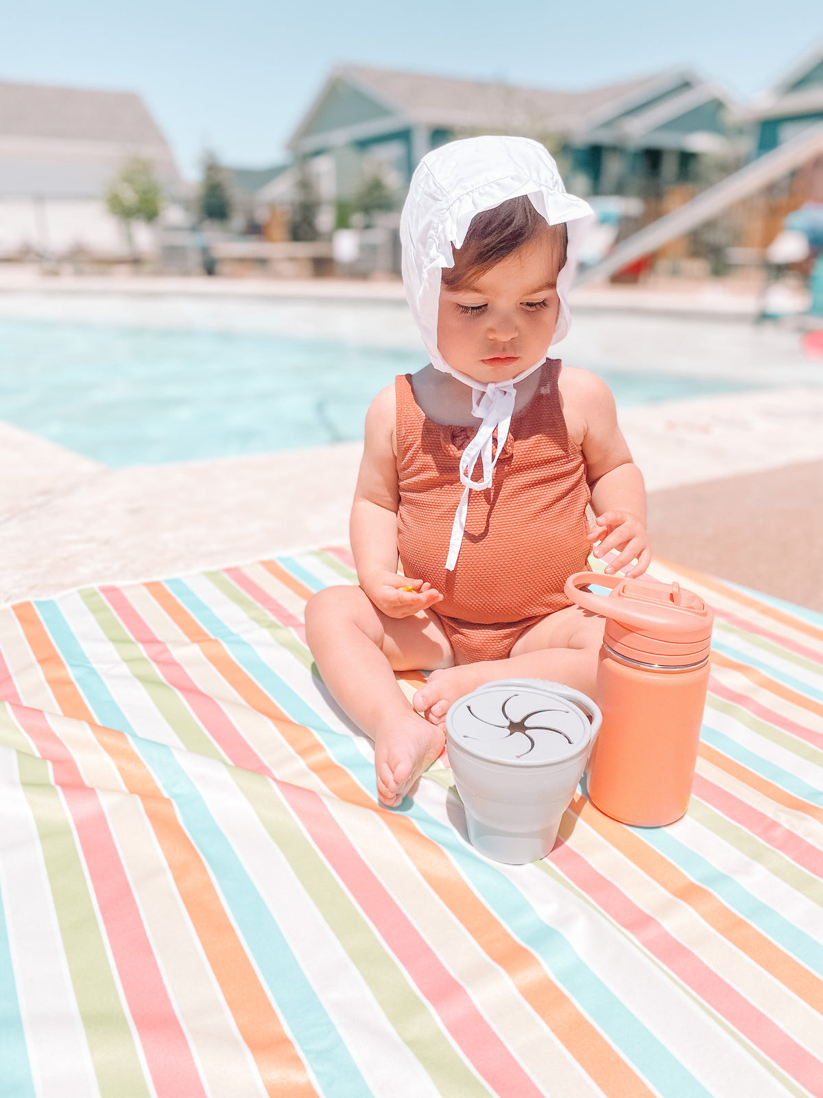Rainbow Stripes Splash Mat - A Waterproof Catch-All for Highchair Spills and More!