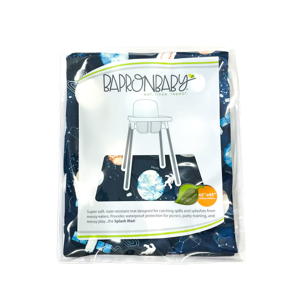 Outer Space Splash Mat - A Waterproof Catch-All for Highchair Spills and More!