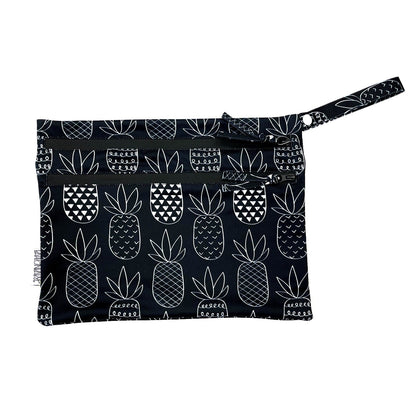 Pineapple Monochrome - Waterproof Wet Bag (For mealtime, on-the-go, and more!)