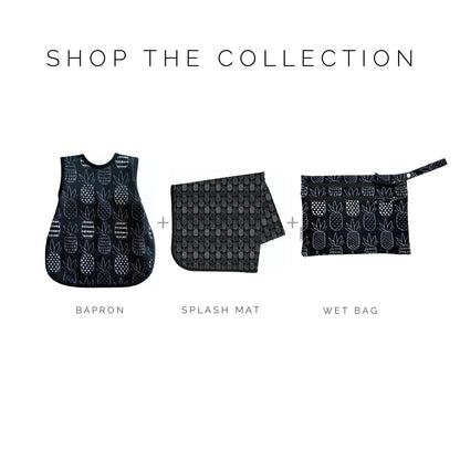 Pineapple Monochrome - Waterproof Wet Bag (For mealtime, on-the-go, and more!)