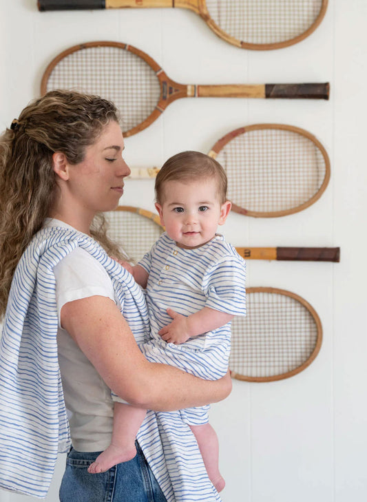 Walker Terry Romper - Wave Stripe