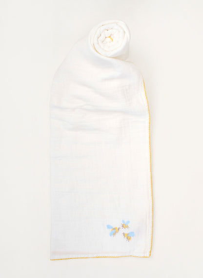Bumblebee Embroidered Shawl Blanket