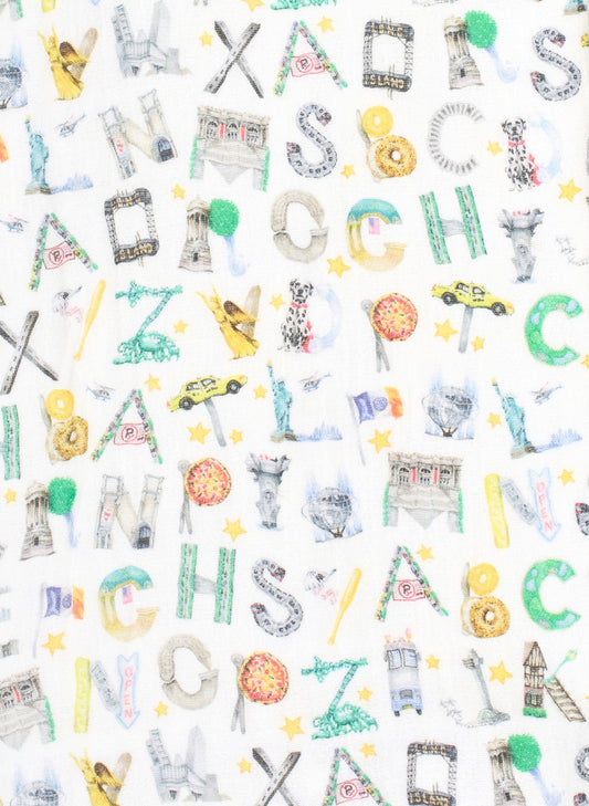 NYC Alphabet Soup Shawl Blanket