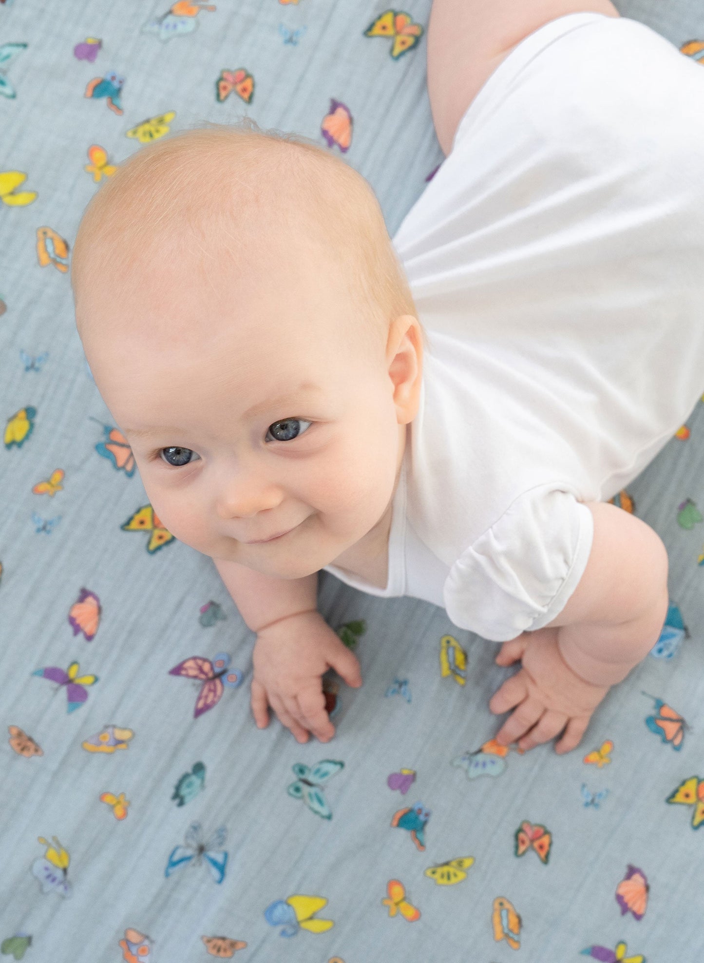 Blue Madame Butterfly Shawl Blanket