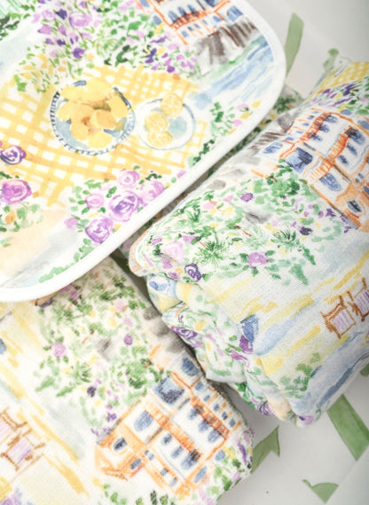 Baby Bib & Shawl Blanket Set - Limoncello