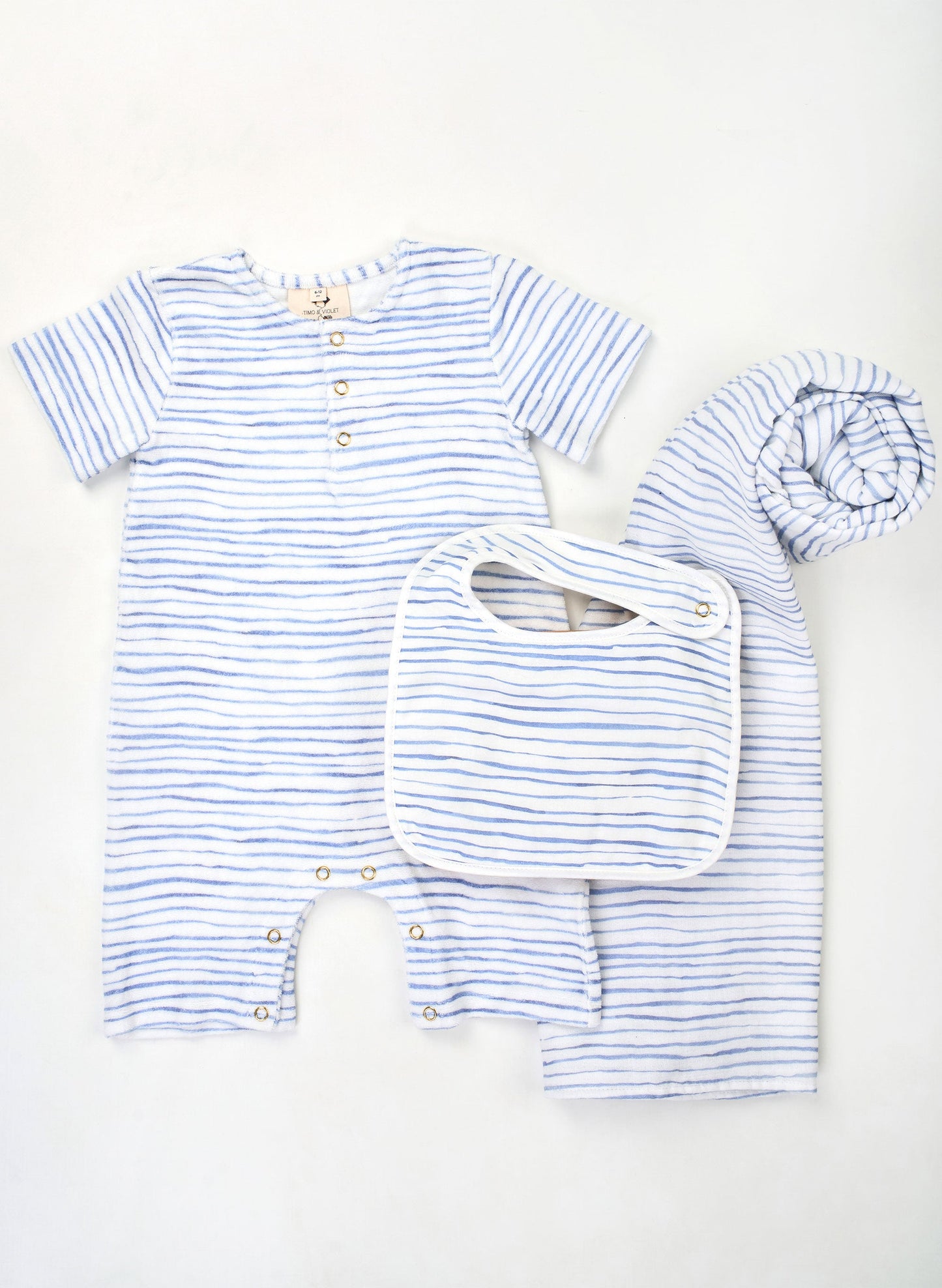 Walker Terry Romper - Wave Stripe