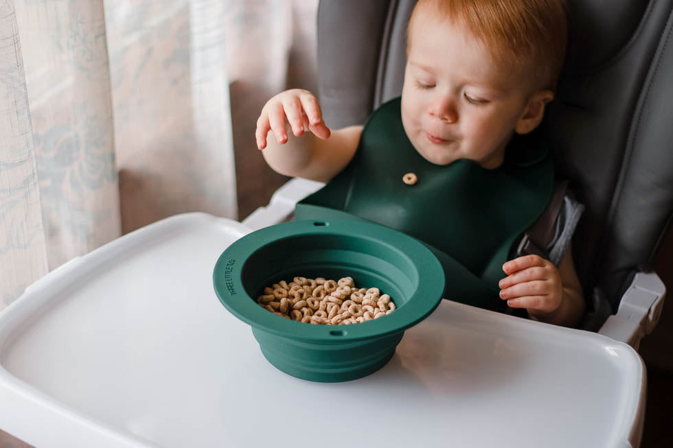 Forest Green Collapsible Bowl for Travel or Home