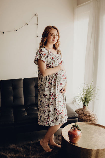 Floral Mommy Labor and Delivery Nursing Hospital Gown