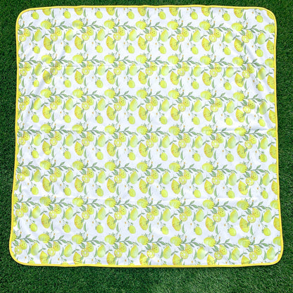 Fresh Lemon Splash Mat - A Waterproof Catch-All for Highchair Spills and More!