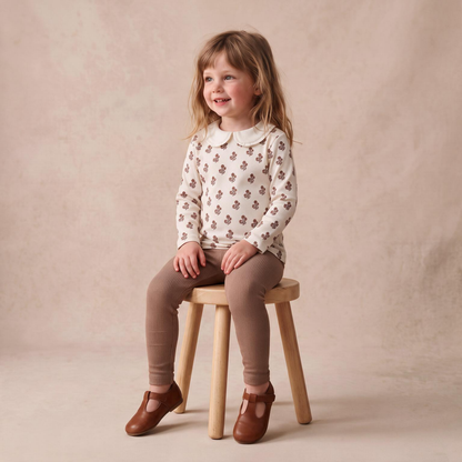 Organic Ruffle Collar Top & Legging Set - Loom