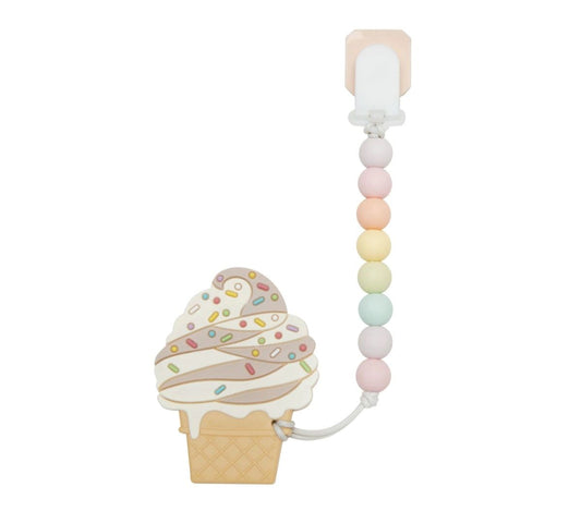LouLou Lollipops Silicone Chocolate Ice Cream Silicone Teether and Holder