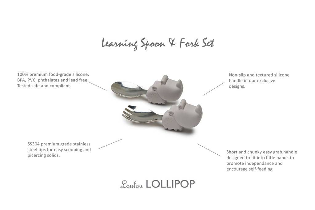 Learning Spoon and Fork Set, Rhino