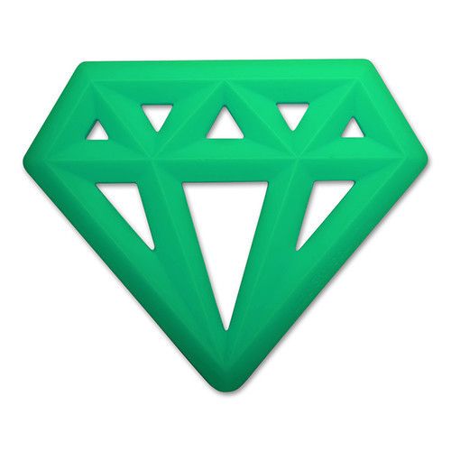 Silicone Diamond Teether Green
