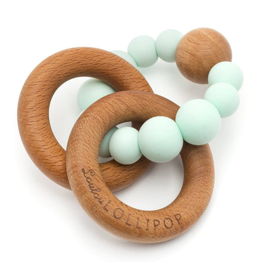 Mint Bubble Silicone and Wood Teether