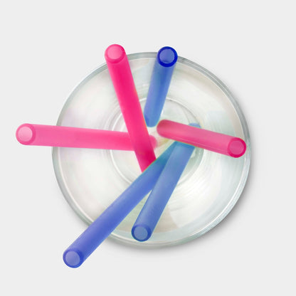 Multi-length Reusable Silicone Straws, 6pk