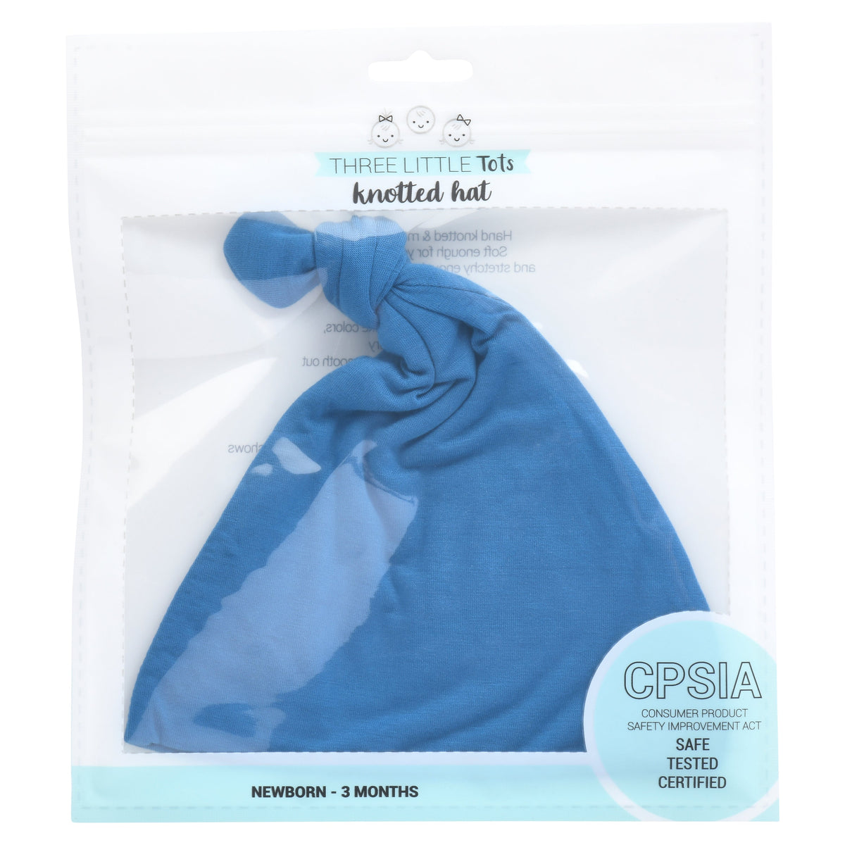 Blue Knotted Newborn Baby Hat