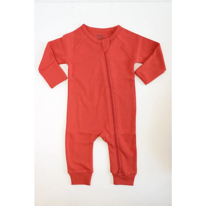Coral Organic Cotton Baby Zipper Sleeper