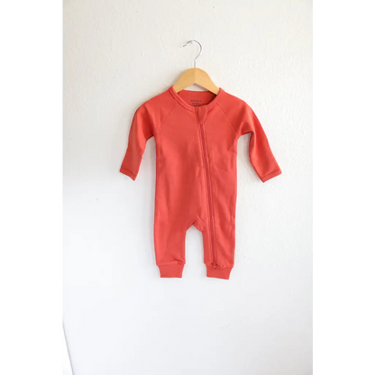 Coral Organic Cotton Baby Zipper Sleeper