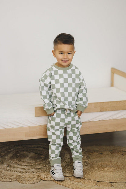 Organic Cotton Checkered Jogger Set - more colors