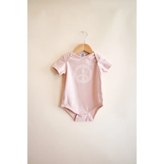 Peace Floral Organic Cotton Baby Bodysuit