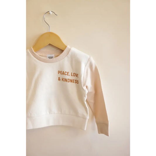Peace Love Kindness Pullover in Organic Cotton for Kids